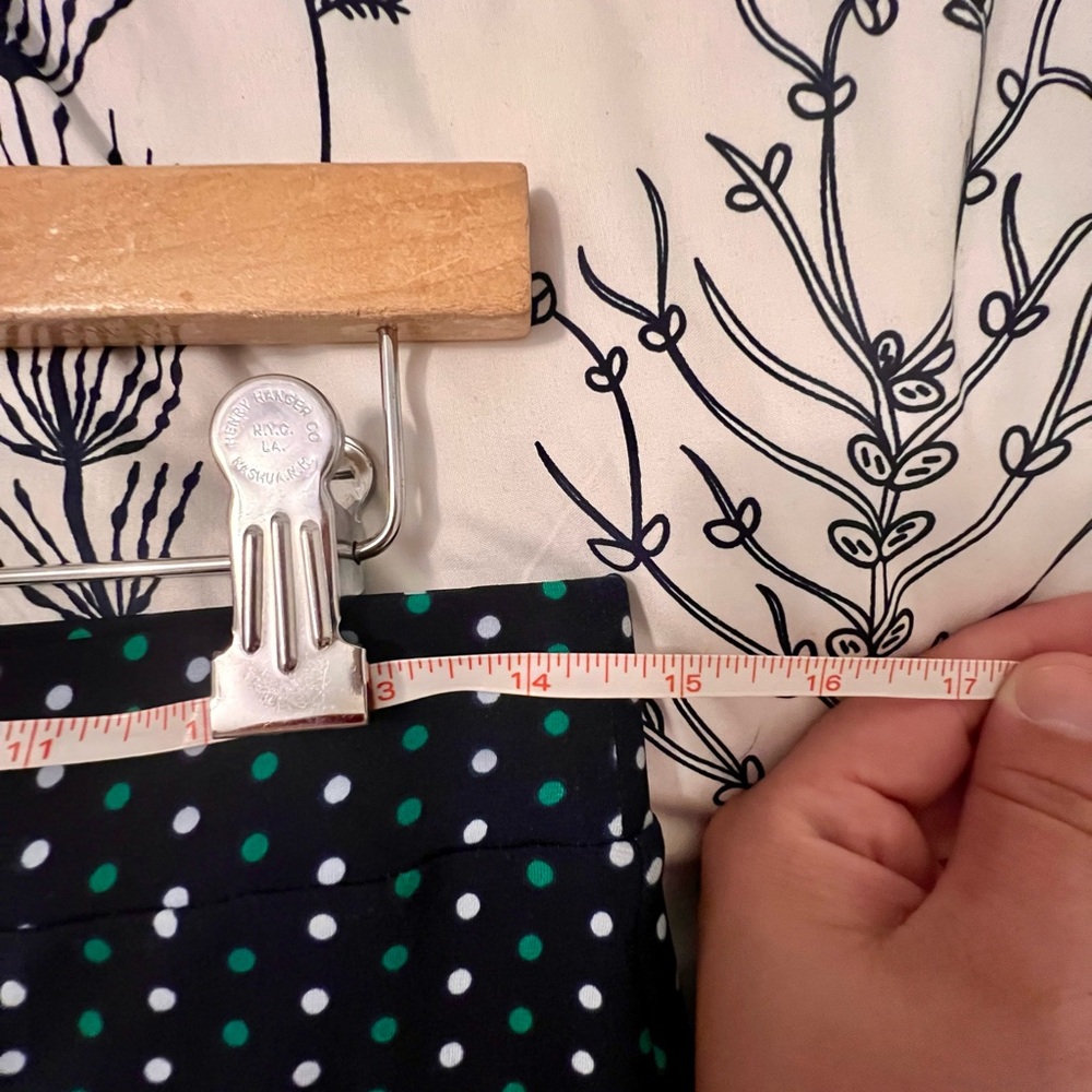 Christopher & Banks Navy, Green, and White Polka Dot Maxi Skirt - Picture 4 of 5